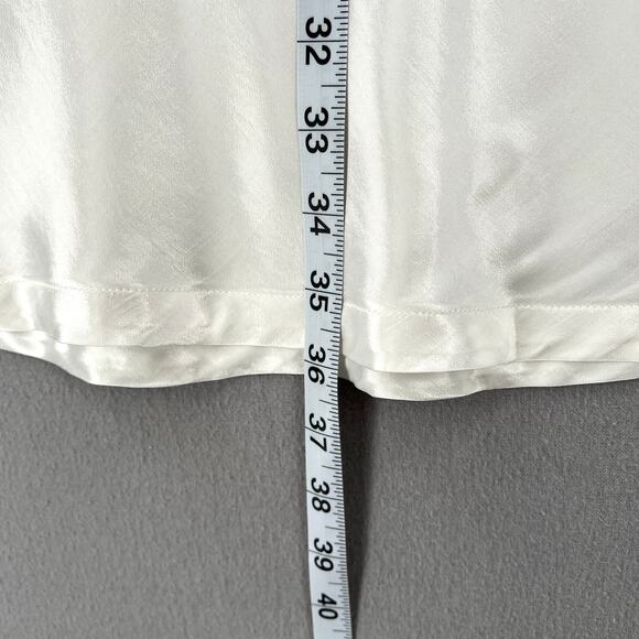 ENZA COSTA Satin Bias Cut Skirt Women XS Undyed White Midi Maxi Pull On Slip NEW - Picture 16 of 16
